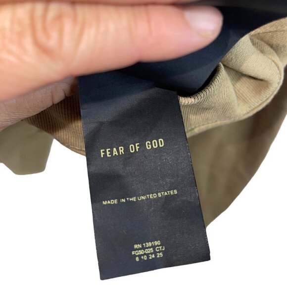 Fear of God Mens Hoodie Size XL Tan Fleece Pockets Pullover Pure Cotton USA - Picture 8 of 10